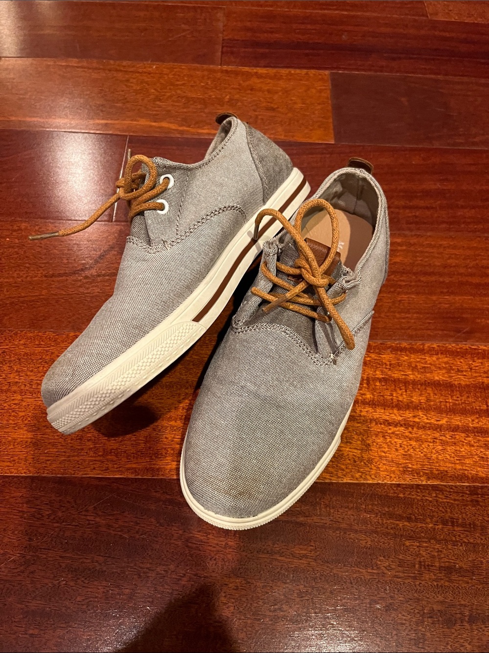 Boy’s Dressy Canvas Lace-Up Shoes in Tan with Camel colored Laces